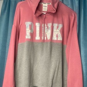 Pink Victoria Secret Half Zip Sweatshirt